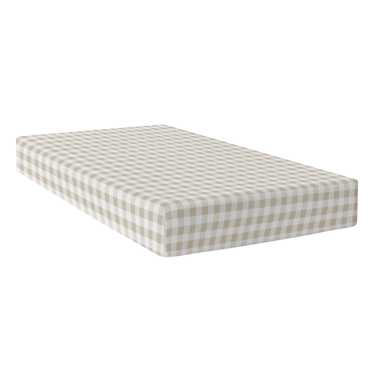 Drap housse HappyFriday Basic Kids Beige 90 x 200 x 32 cm Vichy